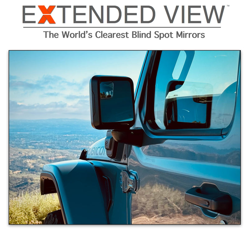 Custom Blind Spot Mirrors- Compatible with 2007-Present Jeep Wrangler | blind spot mirrors compatible with Jeep Wrangler JK and JL | NXTGEN Extended View Blind Spot Mirrors