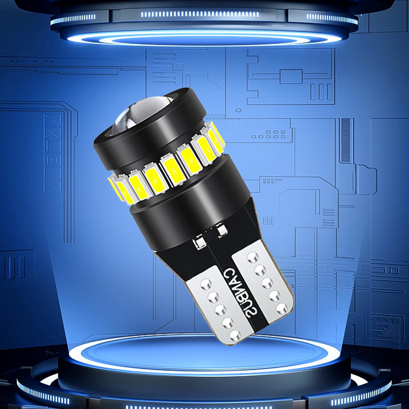 ZKFAR 2 PCS T10 LED Bulbs, 18SMD 3014 1SMD 3030 Chipset, 155 Lumens Super Bright Light 6500K White Light, Car LED Width Light Side Marker Light