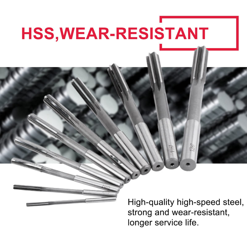 Chucking Reamer Set, 10Pcs H7 Straight Shank Chucking Machine Reamer Milling Cutter Tool, Straight Flute Reamer Machine Cutter, 3/4/5/6/7/8/9/10/11/12mm