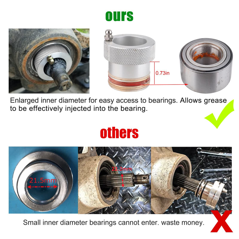 4Pcs Upgrade Wheel Bearing Greaser Tools Compatible with Ranger 800 900 XP1000 and Most UTV ATV Polaris Can-Am Maverick X3 Bearings w/Inner Dimension of 35mm+39mm+40mm+ 44mm