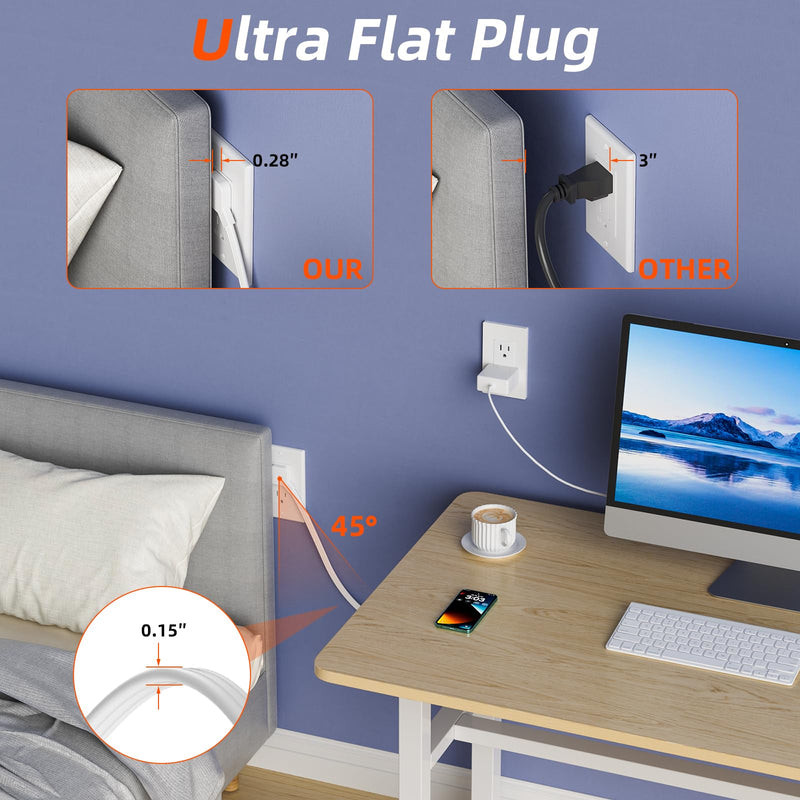 in Wall Cable Management Kit,2 AC Outlets Relocation Kit,Power Extender for Unreachable Outlets,7.8ft in Wall Outlet Extender for TV,Sofa,Desks,Nightstands,Home Theater Cords Organizer