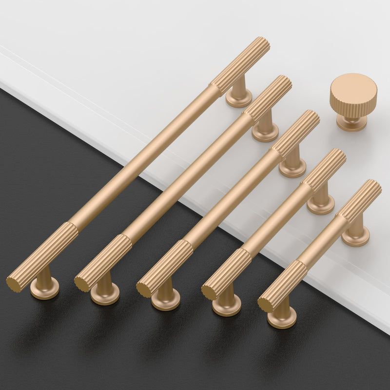 Amerdeco 10 Pack Champagne Gold Cabinet Pulls 3Inch(76MM) Hole Centers Kitchen Cabinet Handles Hardware for Cupboard Handles Drawer Pulls ZH0071 3"/76MM Pull