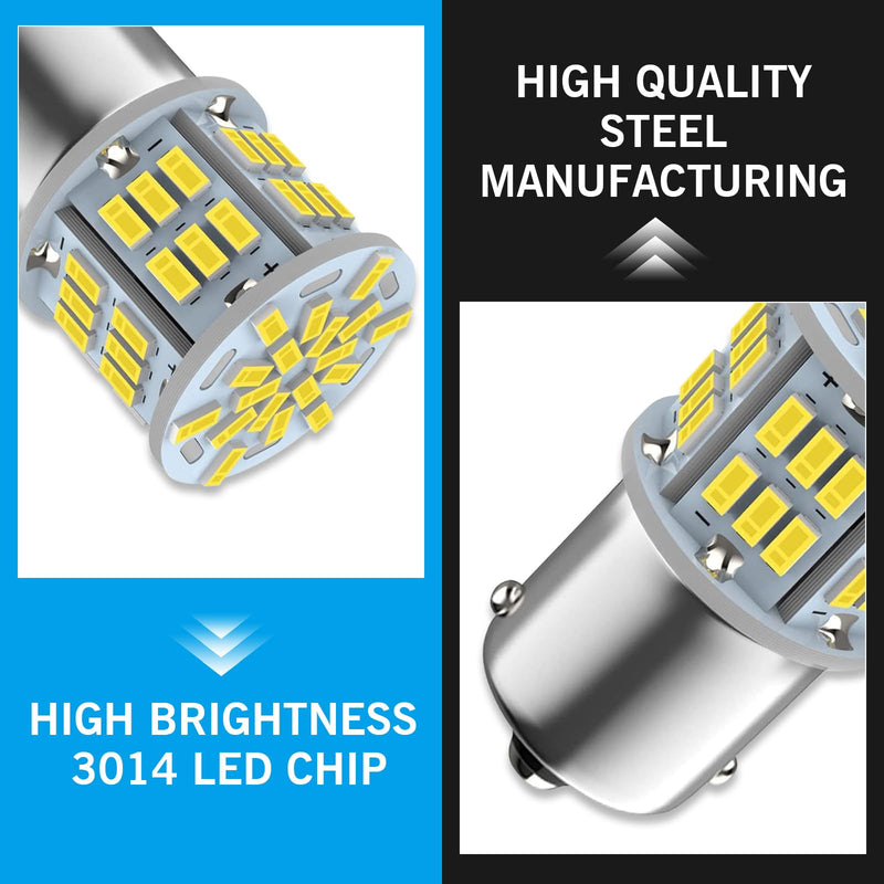 2 PCS 1156 LED Bulb Reversing Light, Single Contact 6800K Super Bright Turn Signal Bulb, 1141 1003 7506 BA15S Bulb, Universal for Most Cars (White)