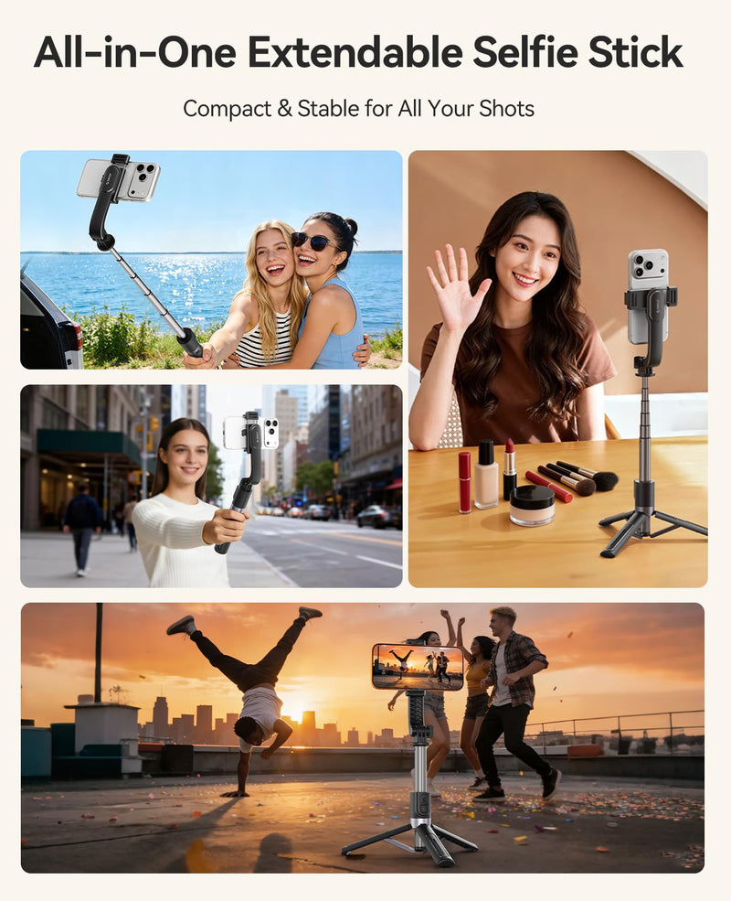 ORICO Aluminum Portable Selfie Stick Tripod, 35'' Mini Tripod for iPhone, Extendable Stand with Detachable Wireless Remote & 360° Rotating Phone Holder – Ideal for Content Creators, Vloggers, Travel Black 35''