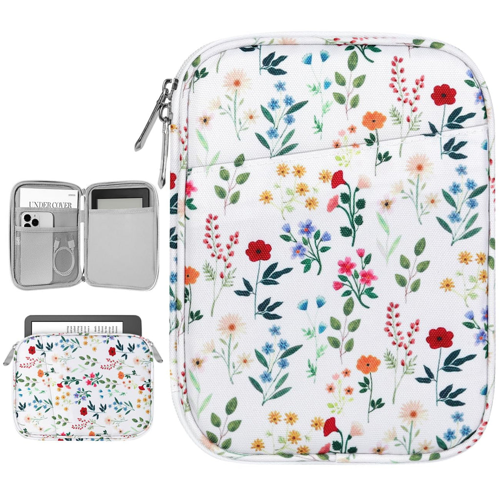 6-7 Inch Protective Sleeve Carrying Case for All-New 6" Kindle 11th Gen 2022/10th Gen 2019/8th Gen 2016, 6.8" Kindle Paperwhite 11th/10th Gen 2021/2018,Kindle Oasis E-Reader,Blooming Bouquet Blooming Bouquet