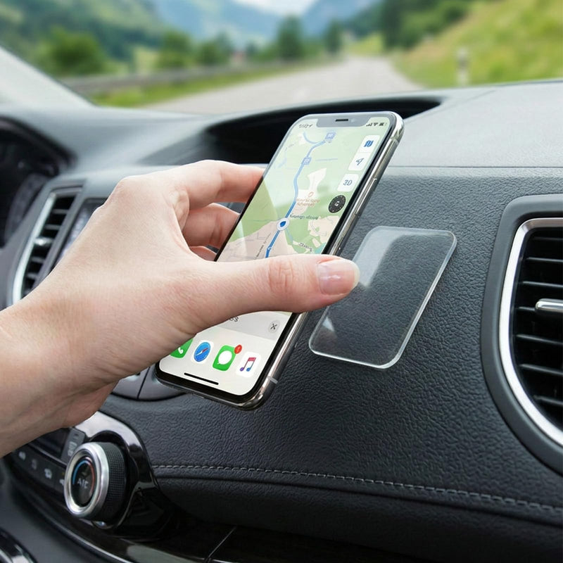 10 Pcs Multifunctional Car Anti-Slip Mat Super Sticky Gel Pads Double Sided Sticky Pad Grip Pad for Auto Car Detector Home Cell Phone Glass Photo Holder Easy Remove 3 X 2.5Inch Black Transparent