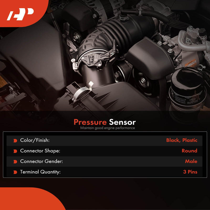 A-Premium Exhaust Differential Pressure Sensor Compatible with Volkswagen Golf 2010-2013 Jetta 2009 - Replace for# 076906051A