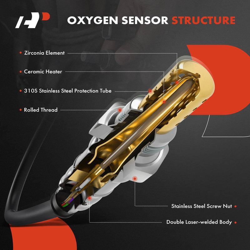 A-Premium 4Pcs O2 Oxygen Sensor Upstream and Downstream Compatible with Cadillac, Chevy & GMC Models - Escalade, Silverado 1500 04-05, Suburban 1500 03-04, Tahoe, Sierra 1500 03-05, Yukon 03-04 - 5.3L
