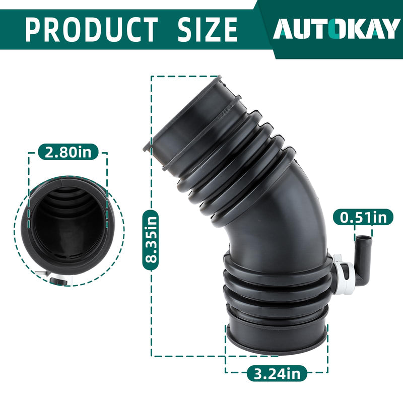 AUTOKAY 17881-65011 Engine Throttle Body Air Intake Hose Flow Tube Boot for Toyota Pickup Truck 4Runner V6 3.0L 1989 1990 1991 1992 1993 1994 1995 Re#17881-65020 696-703 319-58149 AM-17108993