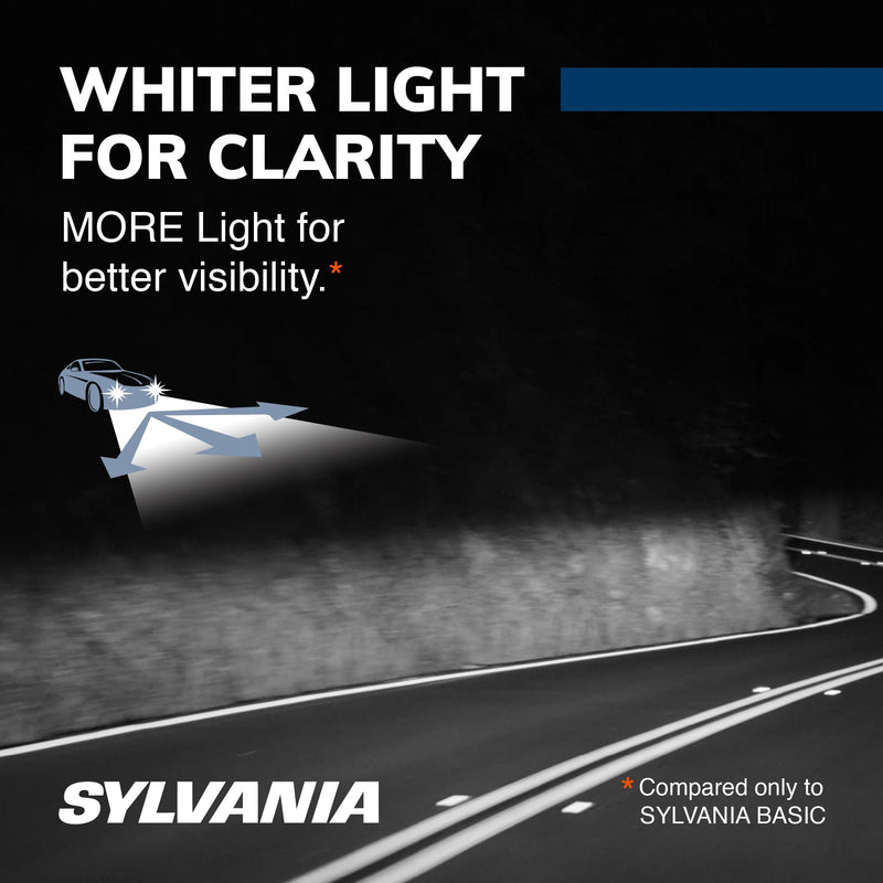 SYLVANIA - 9005 SilverStar - High Performance Halogen Headlight Bulb, High Beam, Low Beam and Fog Replacement Bulb, Brighter Downroad with Whiter Light (Contains 2 Bulbs)