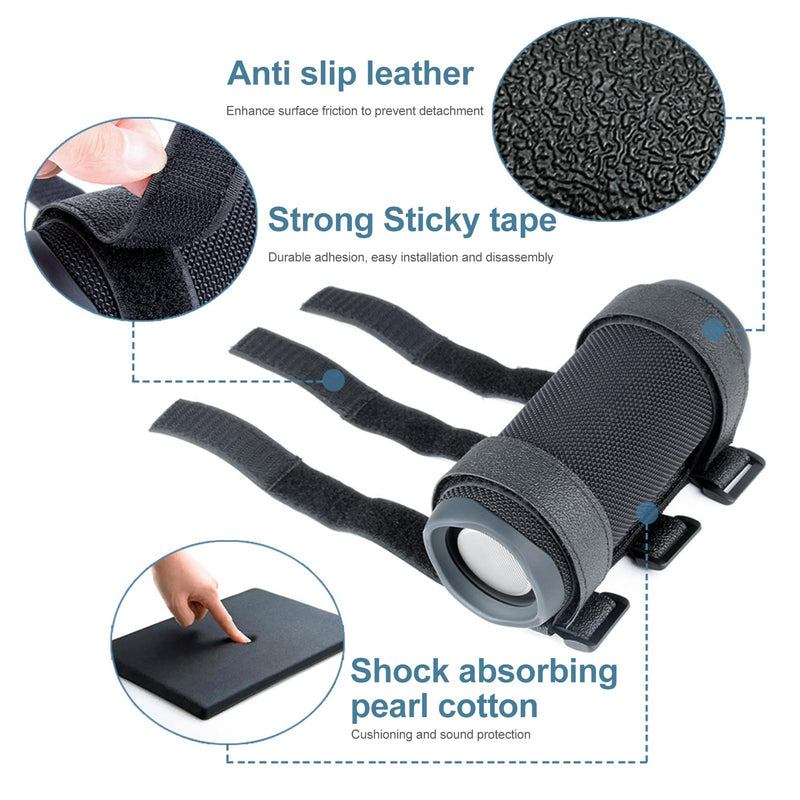Adjustable Speaker Strap Holder, Portable Speaker Mount with Secure Adhesive Tape and Shock Absorption, for Bike Motorcycle ATV, Fits Diameter 6.5-8.8 Inch and