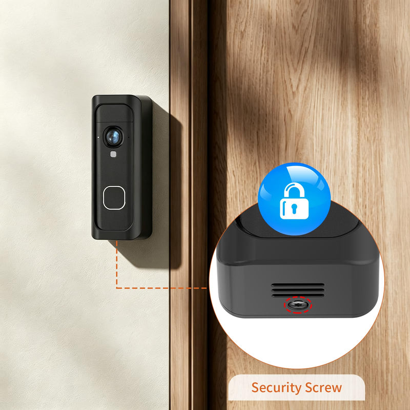 No Drill Doorbell Mount Compatible with Blink Battery Doorbell 2K+, Anti-Theft Doorbell Holder for Apartment Door, Full Cover Adhesive Mounting Bracket Accessories for Home