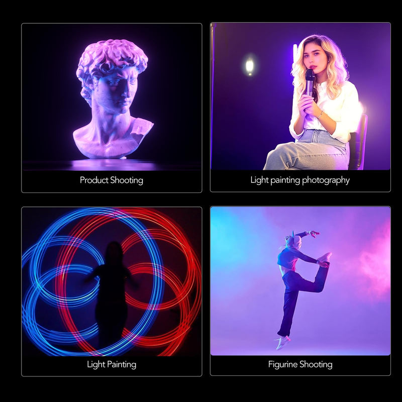 NA430 PRO RGB Light Wand Video Selfie Handheld Light Stick APP Control 2500k-9900K 24 Effects 2600mAh Rechargable for Photography Studio (NA430 PRO) NA430 PRO