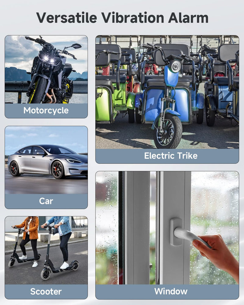 110dB Car Alarm System, Anti-Theft Vibration Alarm with 10 Levels Sensitivity Adjustable, Wireless Remote Anti Theft Device for Car, Truck, RV, E-Bike, Motorcycle