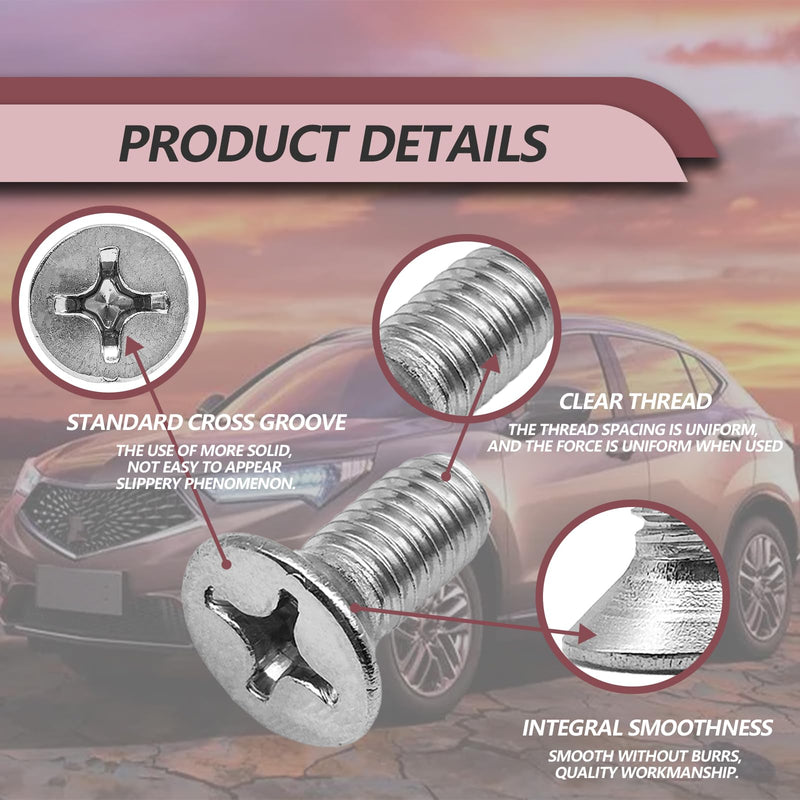 Stainless Steel Brake Disc Rotor Screws, Screw Rotor Brake Disc Retaining Compatible With Honda, Acura, Hyundai and Kia Models, Stainless Steel Retaining Screws for Front and Rear (4Pcs) 4
