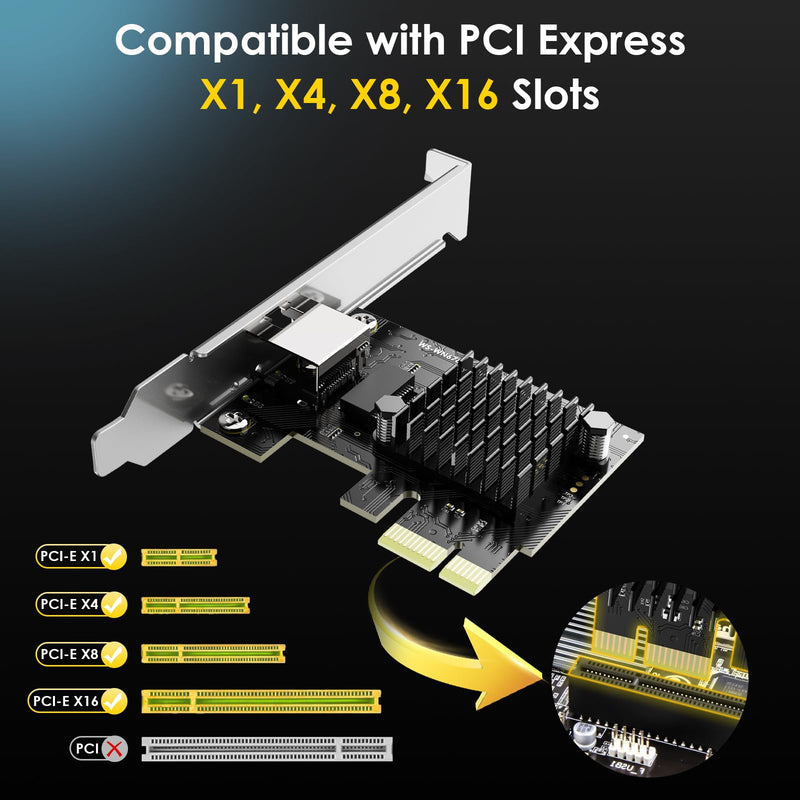 WAVLINK 2.5 Gigabit Ethernet PCIE Network Card, 10/100/1000/2500 Mbps RJ45 LAN Adapter for Desktop PC, Win10/11 Supported