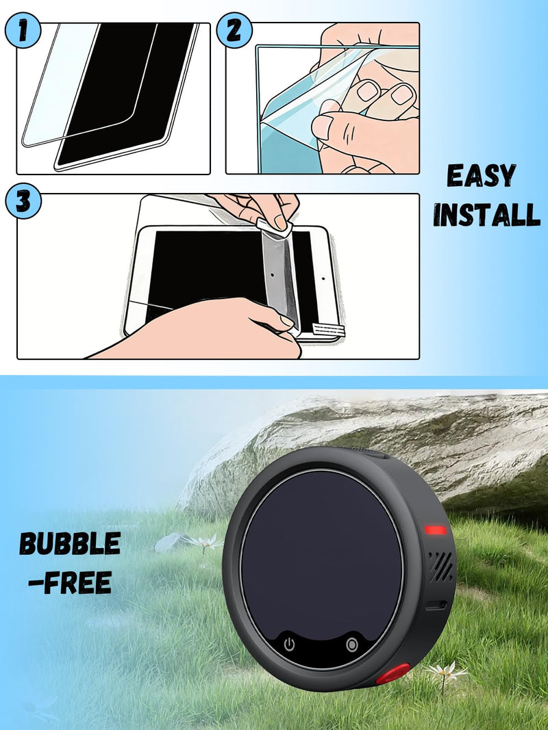 [3 Pack Compatible with Insta360 Mic Pro Screen Protector | 9H Anti-Glare Tempered Glass, Shockproof Scratch-Resistant