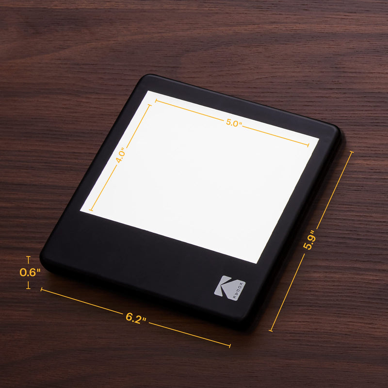 KODAK RODLLP5X4 Light Box, Tracing Light Box, Slide Viewer, White, 5"x4" | 98% Color Restoration, Slides & Negatives, USB or AAA Power, Glare-Free LED for Drawing Board & Tracing, Product Photography 5”x4”