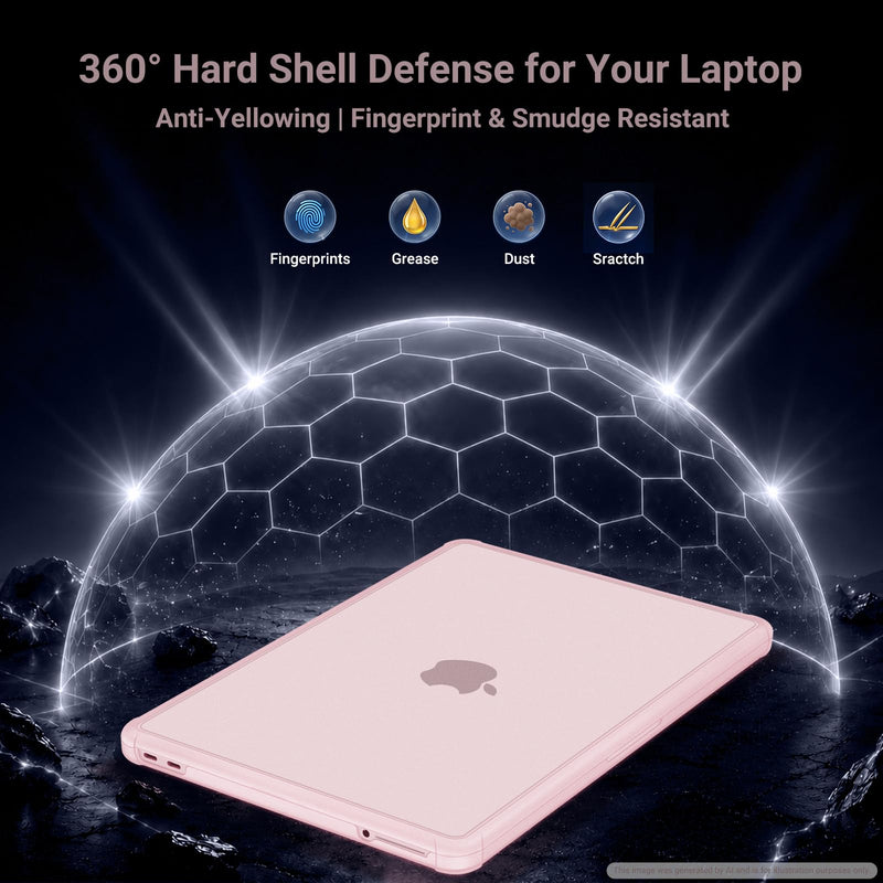 MOSISO Compatible with MacBook Neo Case 13 inch 2026 A3404 A18 Pro Chip | Protective Hard Shell Case with Reinforced Shock-Absorbing TPU Bumper&Keyboard Cover&Screen Film&Type C, Blush