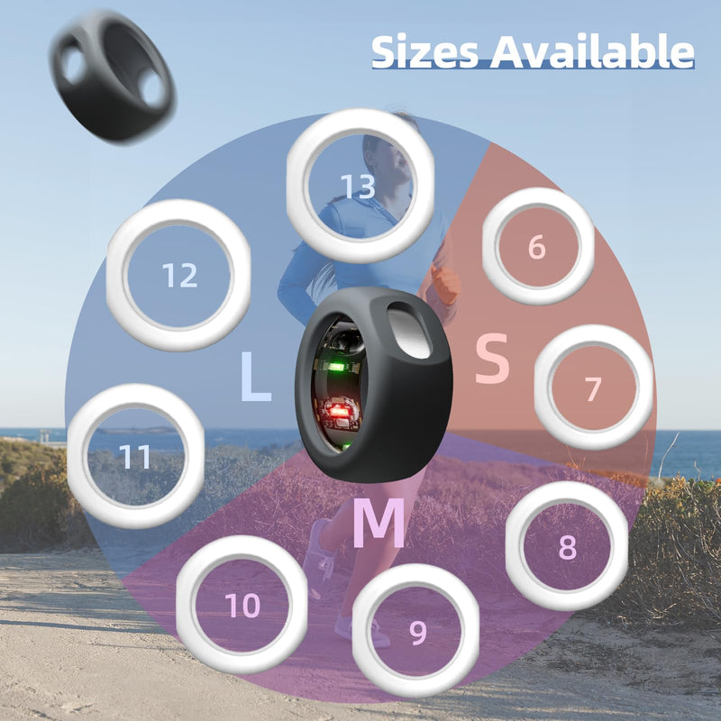 6Pack Ring Protector for Oura Ring Gen 3, Stretchy Silicone Oura Ring Cover Protector for Workout & Daily Life (Pink+Purple+White+Black+2Clear, M (8/9/10)) M (8/9/10) Pink+Purple+White+Black+2Clear