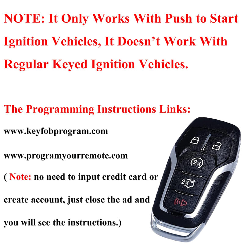 MechanMagic Key Fob Replacement Compatible for Ford Explorer 2016-2017 Edge Mustang Fusion Titanium Lincoln MKZ MKC 2014-2016 MKX 2016-2019 Smart Car Keyless Entry Remote Control 902Mhz 164-R7989