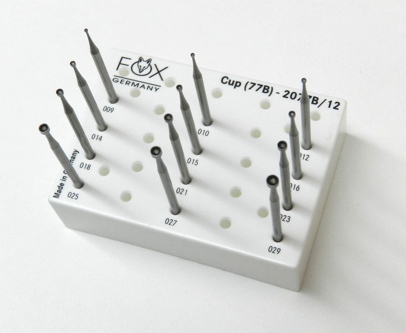 Cup Burs Fig 77B Concave Cutter Fraises Assortment 009-029 Set Fox Germany (E 4)