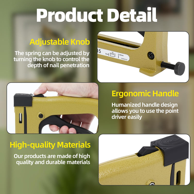 FAHKNS Point Driver for Framing Tool, Household Small DIY Tools 1000 Points for Flexible and Rigid Framers, Nail Gun for Photo Frame,