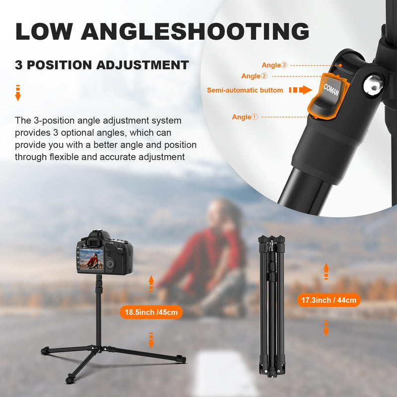 COMAN Extendable 6.23ft Light Stand, Adjustable Aluminum Tripod with 1/4" Screw - Portable, Reverse Folding Studio Lighting Stand for Strobe, Camera, Flash