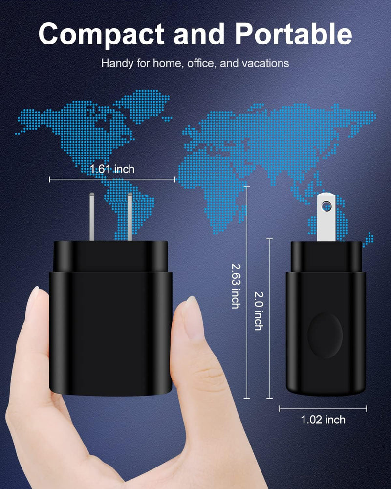 iPhone 17e 17 Usbc Block, 25w Fast Charging USB C Wall Charger USB-C Plug | apple charger block single port type c power wall outlet android samsung Black
