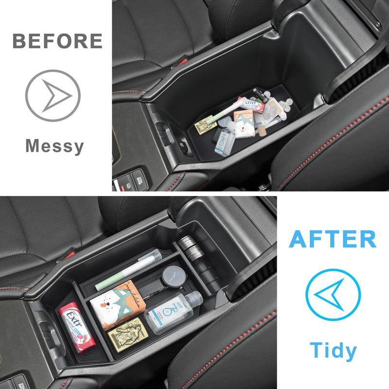 PIMCAR Center Console Organizer for 2023-2025 Honda Accord 11th Gen Durable ABS Plastic Armrest Storage Tray-Black Liner Trim Accessories 2023-2025 Accord Black