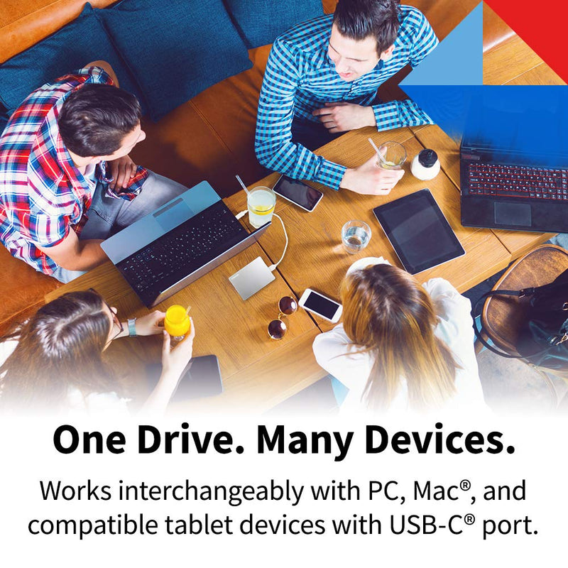 Toshiba Canvio Flex 1TB Portable External Hard Drive USB-C USB 3.0, Silver for PC, Mac, & Tablet - HDTX110XSCAA USB-C & USB 3.0