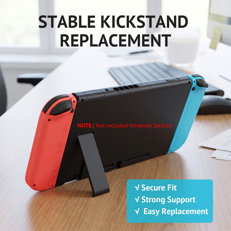 Replacement Kickstand for Nintendo Switch, with 4 Analog Stick Covers | 1 Pcs Back Shell Holder Bracket Repair Kit with 4 Silicone Analog Stick Covers