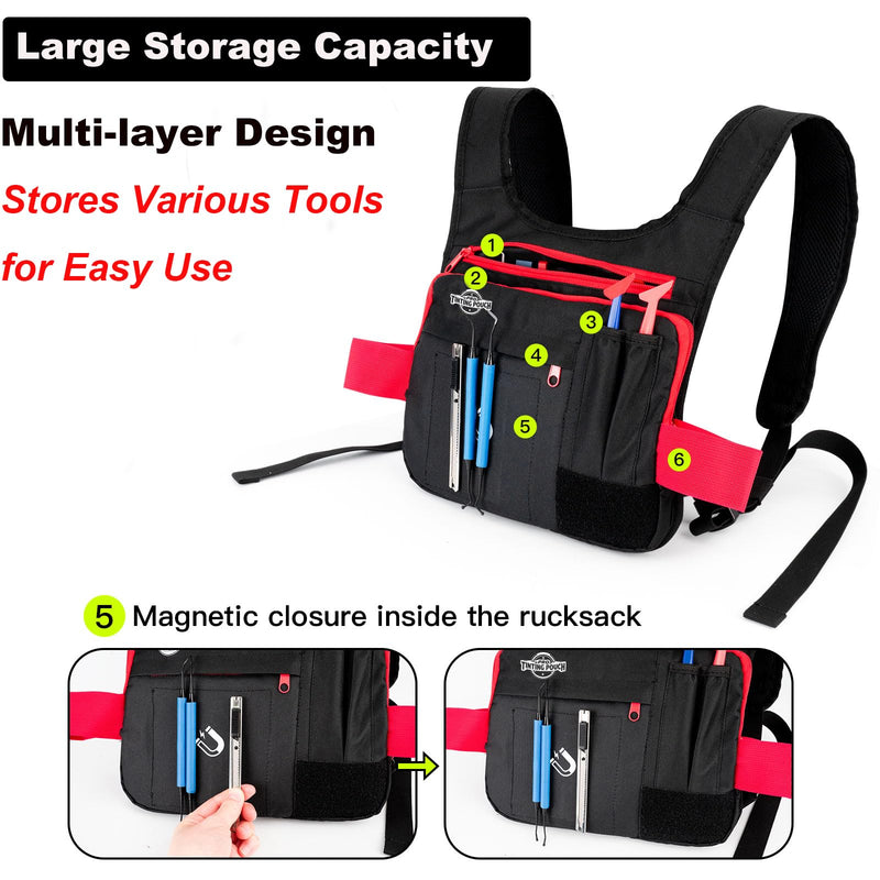 Gomake Car Wrapping Magnatic Tool Pouch with Adjustable Belt, Waterproof Oxford Tool Bag for Window Tint, Vinyl Wrap, Window Tint Tool Organizer