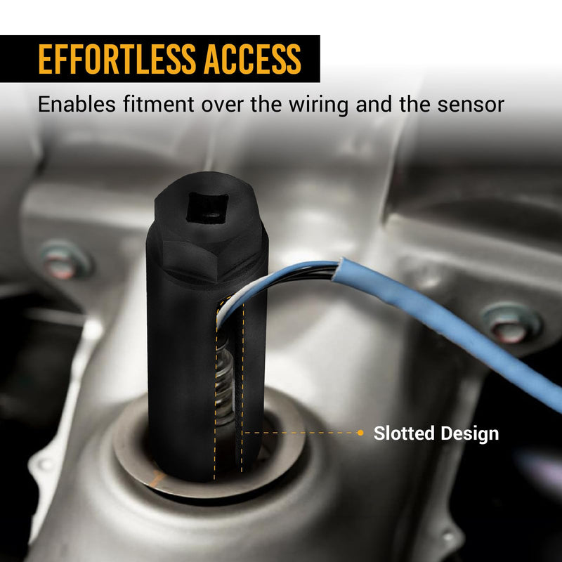 EWK 7/8" (22mm) Oxygen Sensor Socket, 3/8" Drive O2 Sensor Removal Tool with Wire Gate, 6-Point