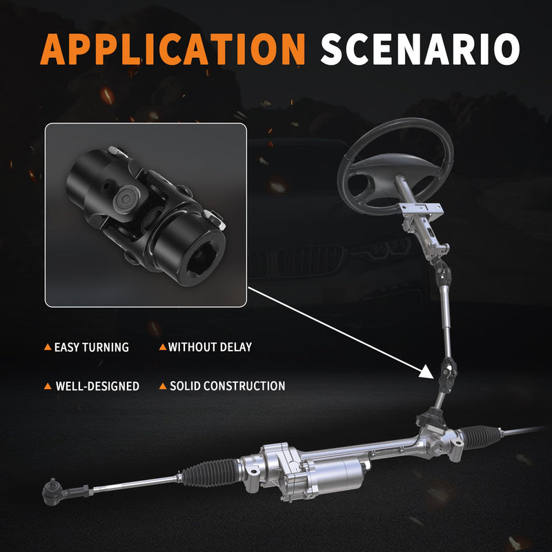 3/4 "DD x 3/4 "DD U-Joint Black Single Steering Shaft Universal Joint 35 Degree, Total Length:83 mm