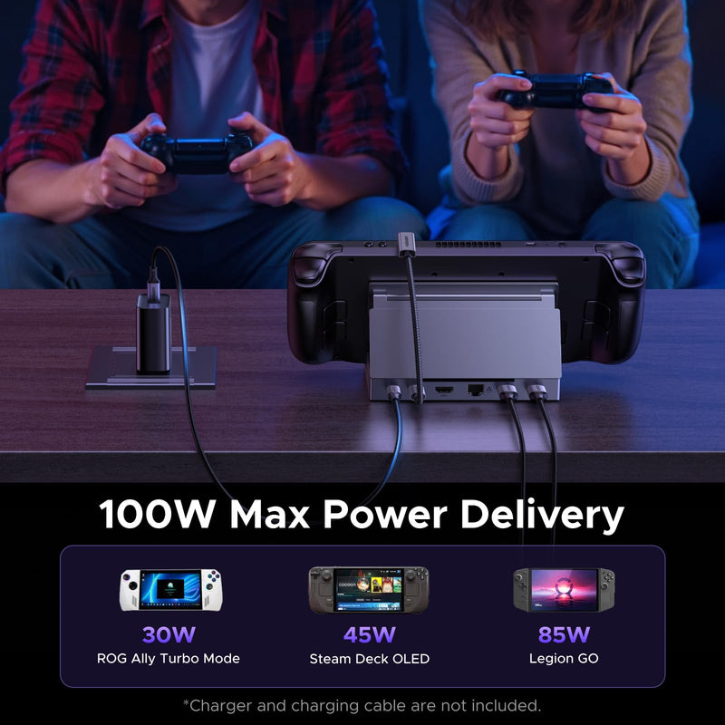 UGREEN Steam Deck Dock 6-in-1 4K@120Hz HDMI 2.1, 100W PD | USB-A & USB C 3.0, Gigabit Ethernet, Dock for Rog Xbox Ally 2025, Steam Deck, ROG Ally, Region Go, MacBook