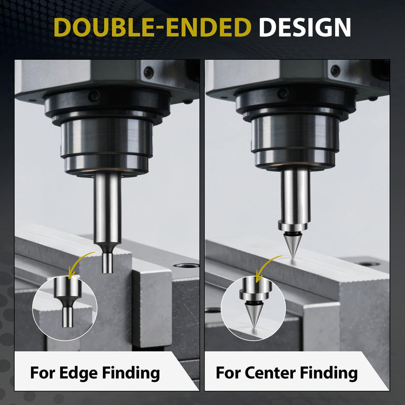 Brown & Sharpe Double End Edge Finder, 1/2" Shank Diameter, 0.200" Tip Diameter, Ideal for Locating Flat & Straight Edges, Centers & Scribed Lines, for CNC Milling Lathe Machining
