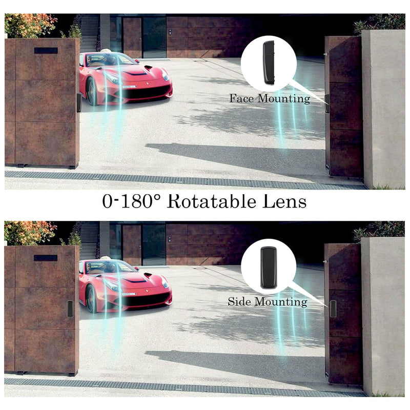 CO-Z Infrared Sensor Set for Gate Opener, Lens Rotatable Infrared Photoelectric Beam Sensor with Wireless Receiver, Outdoor for Garage Door Window Balcony