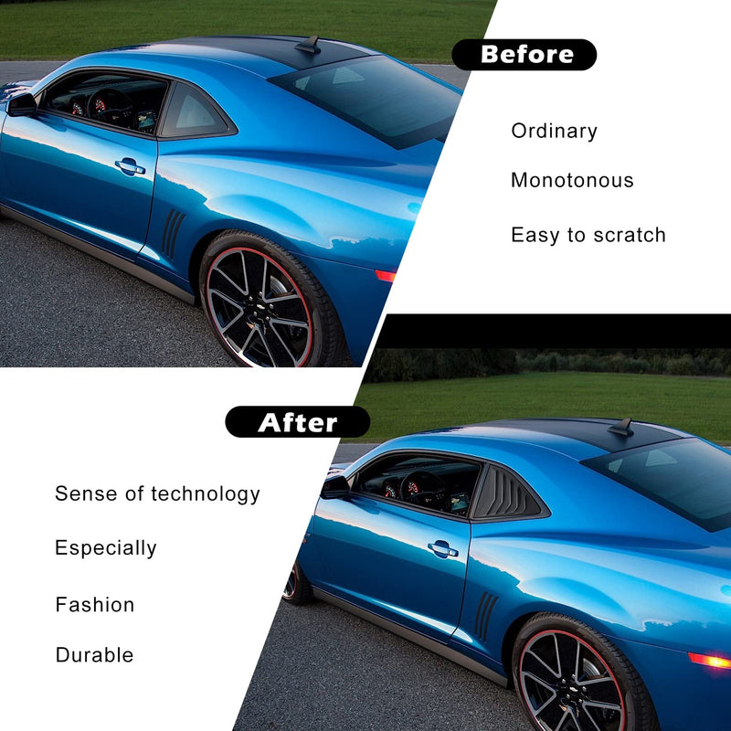 Side Window Louvers for Chevrolet Camaro LS LT RS SS GTS 2010-2015 Windshield Sun Shade Cover Lambo Style Window Cover Matte Black(2pcs)