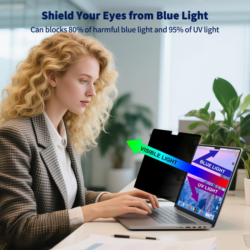 Magnetic Privacy Screen for MacBook Air 13.6/13 Inch (2022-2025, M2, M3, M4), Removable Matte Laptop Privacy Screen Anti Glare Blue Light Filter - Anti-Spy for Mac 13.6in Computer MacBook Air 13.6 Inch (2022-2025)