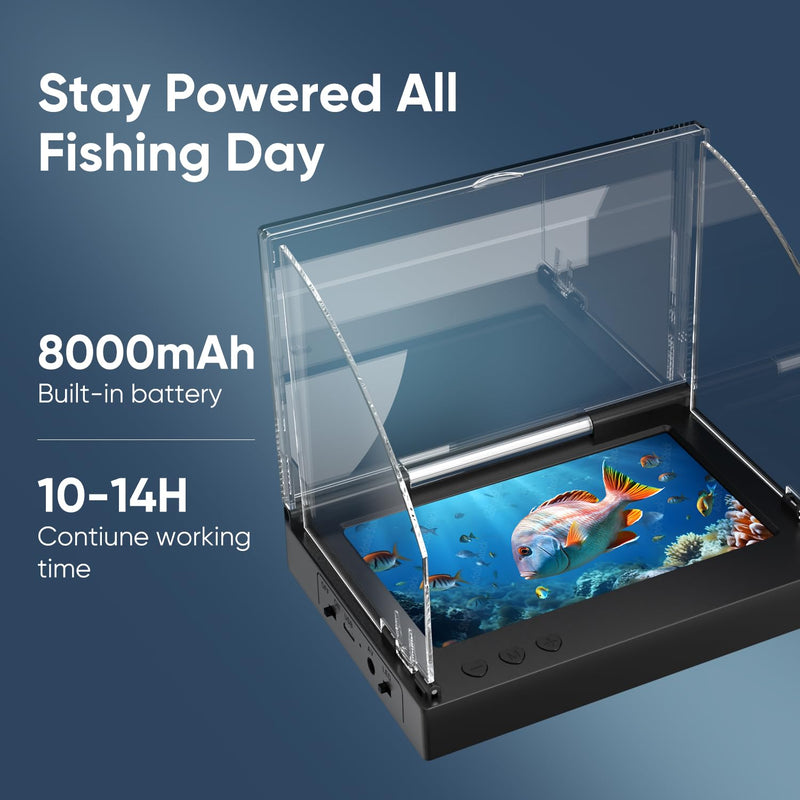 Underwater Fishing Camera 5 Inch, 1000TVL IPS Monitor Fish Finder, Wide Angle IP68 Waterproof, Infrared Night Vision with 65ft Cable for Ice, River and Boat-S26 S26