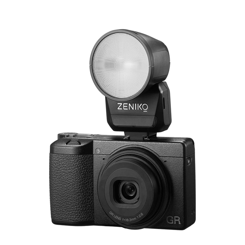 ZENIKO RF12M Mini On-Camera Flash - GN12 Manual Flash with Rotatable Head, Universal Single-Contact Mount, Built-in Diffuser, Compact Flash for DSLR & Mirrorless Cameras (Entry-Level Photography)
