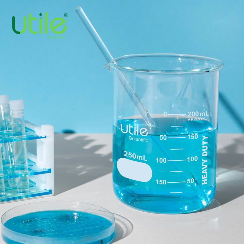 Utile 101.45oz(3000ml) Low Form Glass Beakers, Borosilicate 3.3 Glass with Printed Graduation, 4000.3000.1 Vol.3000ml