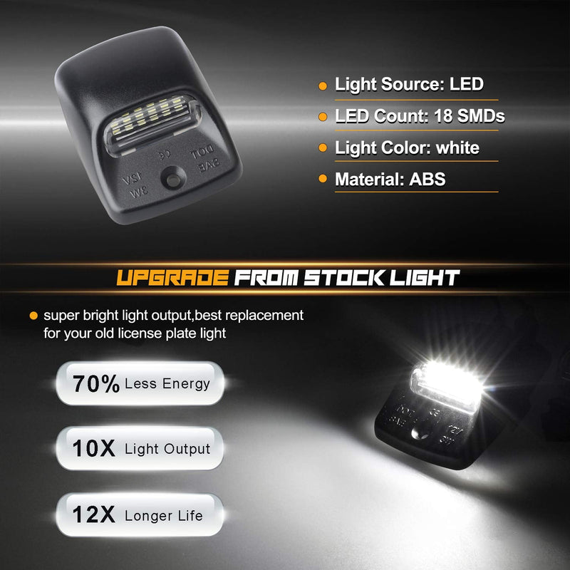 RUXIFEY LED License Plate Light Lamp Replacement Compatible with Tacoma 2005 to 2015, Tundra 2000 to 2013, 6000k White black