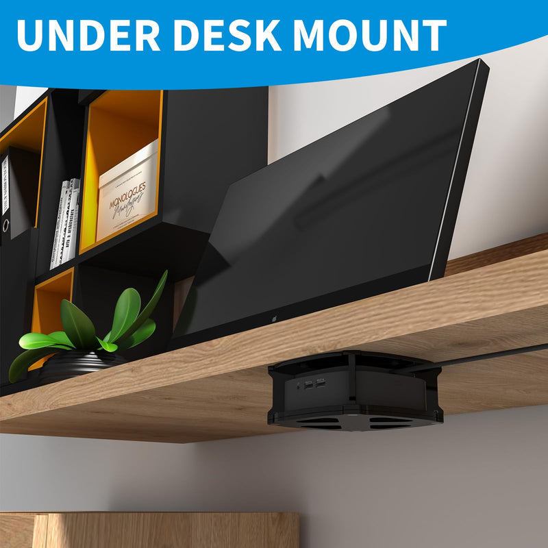 Wall and Under Desk Mount for HP USB-C Dock G5, Acrylic Docking Station Mounting Holder Compatible with HP USB-C Dock G5, for HP USB-C/A Universal Dock G2 (Black Holder Only)