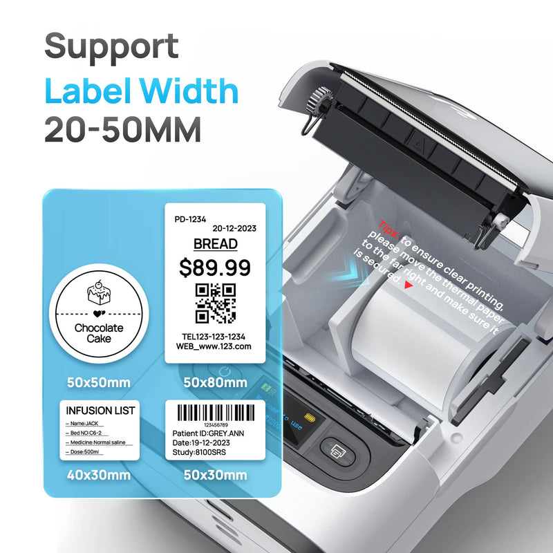 POLONO PM220S Label Maker Machine with Tape, Bluetooth Label Maker, Vanilla | Easy to use, Premium Prints, Inkless, Powerful Connectivity Label Printer with Smart APP for School, Office, Home, Business
