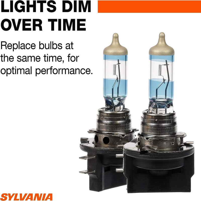 SYLVANIA - H11B SilverStar Ultra - High Performance Halogen Headlight Bulb, High Beam, Low Beam and Fog Replacement Bulb, Brightest Downroad with Whiter Light, Tri-Band Technology (Contains 2 Bulbs)