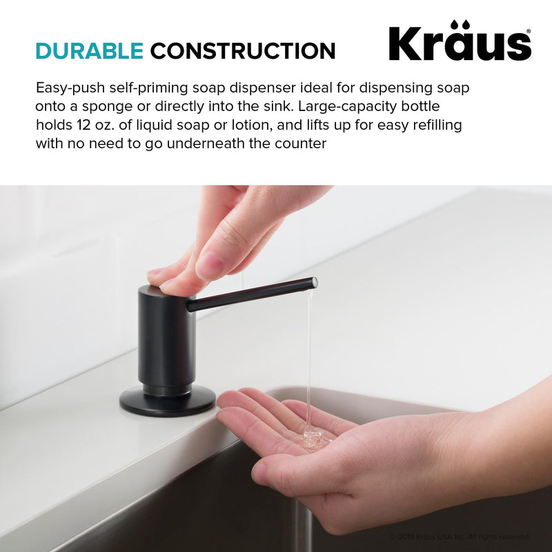 KRAUS Kitchen Soap and Lotion Dispenser in Brushed Brass, KSD-41BB Modern Style