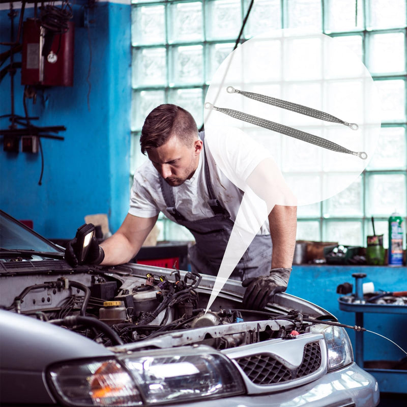 10Pcs Universal Automotive Ground Straps, 10&12 inch Braided Ground Strap Engine Ground Wire Straps for Most Cars