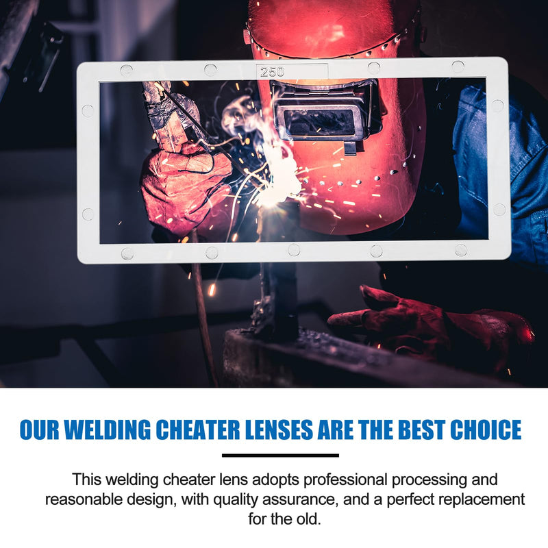 5 Pieces PC Magnification Welding Lens 2" x 4.25" Magnifying Helmet Replacement Lens Compatible with Most Welding Helmets